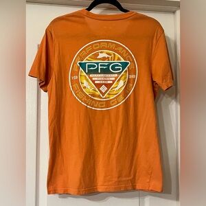 Columbia PFG Performance Fishing Gear SS Orange CrewNeck Adult Med Cotton Tee